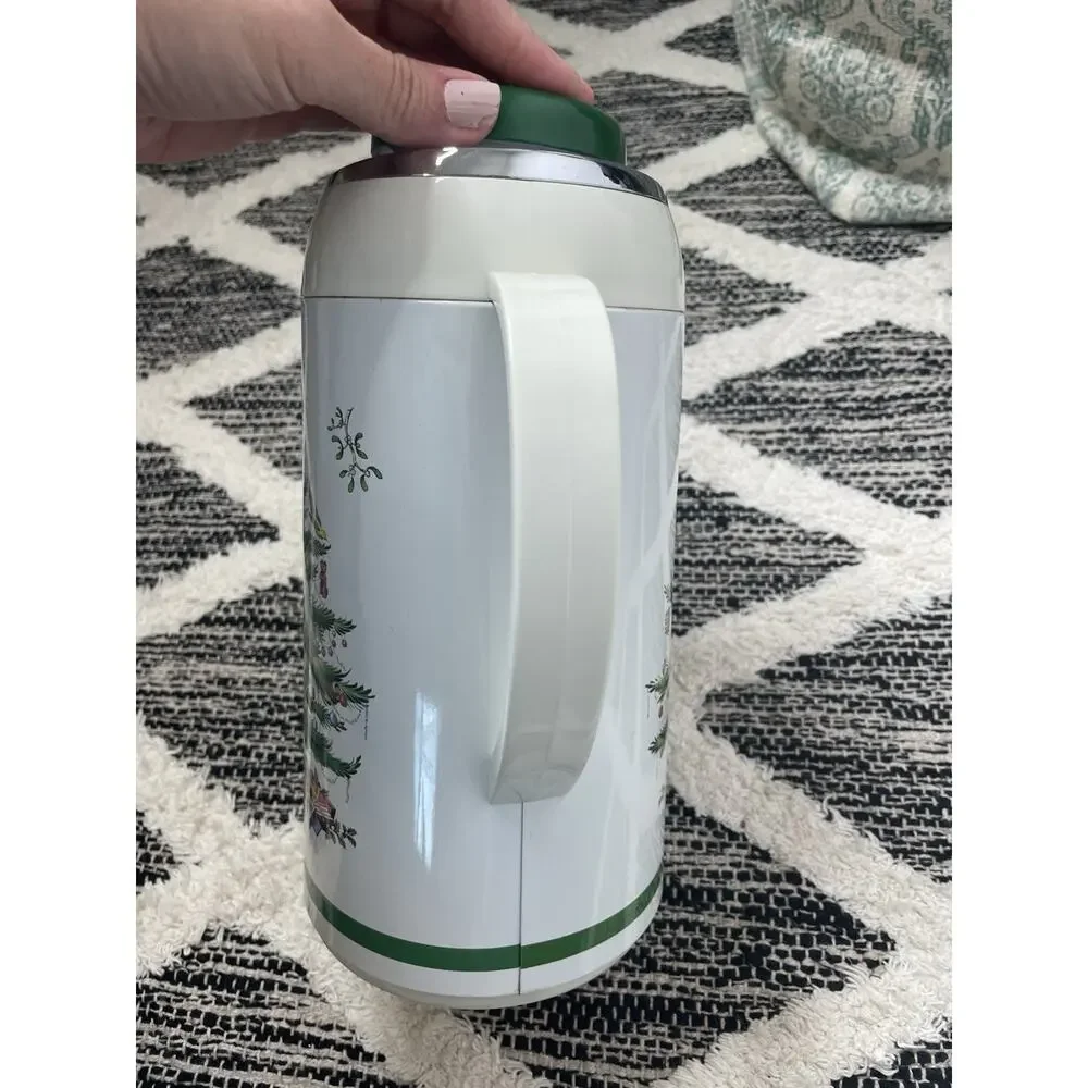 Vintage Spode Christmas Tree Thermal Carafe Thermos Pot Coffee Tea Hot Water